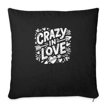 Crazy in Love - Sofa pillowcase 17,3'' x 17,3'' (45 x 45 cm) - black - Front