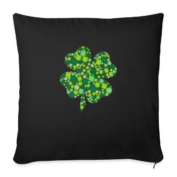 Ireland Shamrock - Sofa pillowcase 17,3'' x 17,3'' (45 x 45 cm) - black - Front