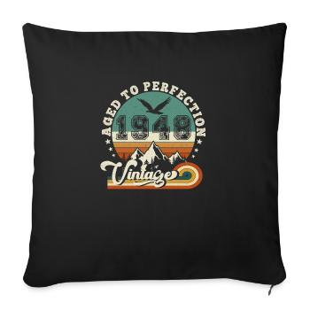 1949 Vintage Retro Anniversary 1949.Edition 2025. - Sofa pillowcase 17,3'' x 17,3'' (45 x 45 cm) - black - Front