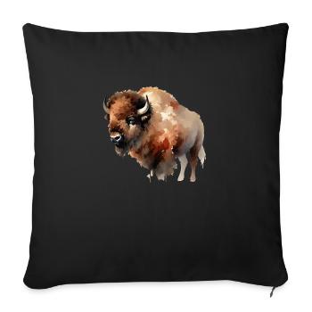 Peinture Bison - Housse de coussin décorative 45 x 45 cm - noir - Devant