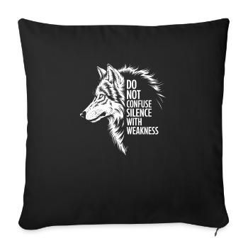Wolf Silence Force - Housse de coussin décorative 45 x 45 cm - noir - Devant