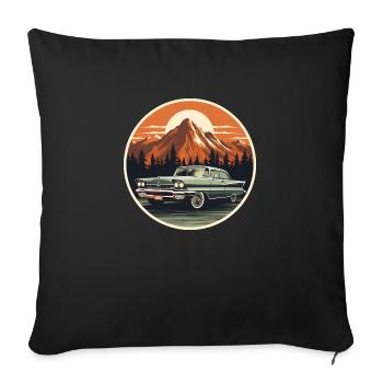 Retro US Car Vintage - Sofakissenbezug 45 x 45 cm - Schwarz - Vorne