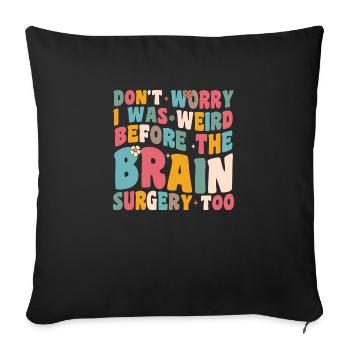 Drôle de chirurgie cérébrale design rétro - Housse de coussin décorative 45 x 45 cm - noir - Devant