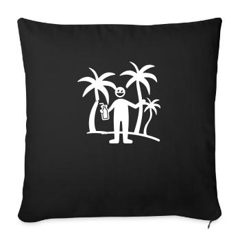 Palmiers Vacancier Icône de la fête - Housse de coussin décorative 45 x 45 cm - noir - Devant