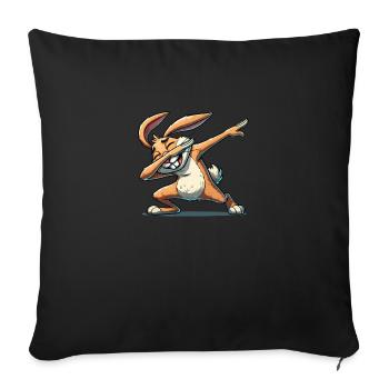 Bunny Dabbing Comic - Sofa pillowcase 17,3'' x 17,3'' (45 x 45 cm) - black - Front