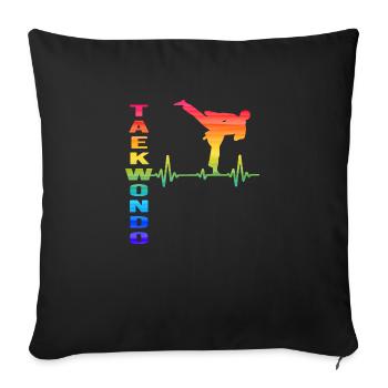 Taekwondo Taekwondo-korean-martial-arts poomsae - Sofa pillowcase 17,3'' x 17,3'' (45 x 45 cm) - black - Front
