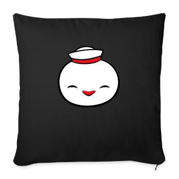 Canard Marin Marin Chapeau Marin Chapeau Happy - Housse de coussin décorative 45 x 45 cm - noir - Devant