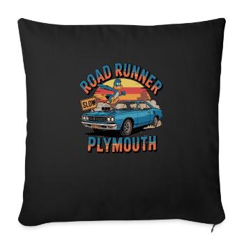 Vintage Plymouth s Road Runner 1968 Classique C - Housse de coussin décorative 45 x 45 cm - noir - Devant