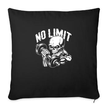 Bodybuilding Skull Workout and No Limit - Sofa pillowcase 17,3'' x 17,3'' (45 x 45 cm) - black - Front