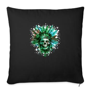 Indian Skull Chief - Sofa pillowcase 17,3'' x 17,3'' (45 x 45 cm) - black - Front