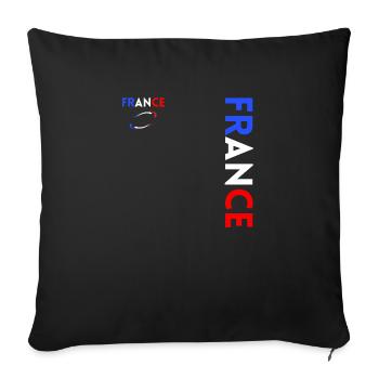 Rugby Joueur Fan Rugby Supporter la Rugby France - Housse de coussin décorative 45 x 45 cm - noir - Devant