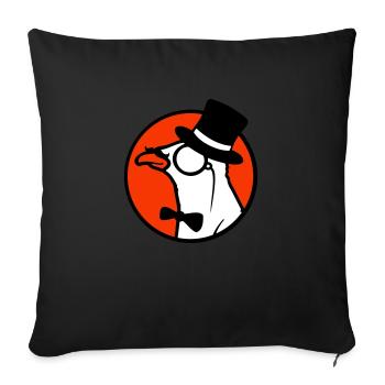 Sir Bird Top Hat Monocle Glasses Rich Mr. - Sofa pillowcase 17,3'' x 17,3'' (45 x 45 cm) - black - Front
