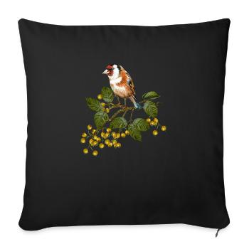 Bunter Vogel - Sofakissenbezug 45 x 45 cm - Schwarz - Vorne