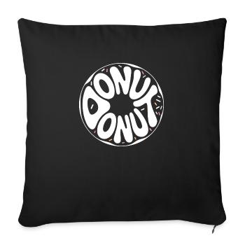 Donut - Cool Donut Logo - Sofa pillowcase 17,3'' x 17,3'' (45 x 45 cm) - black - Front