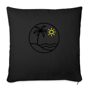 Palm Tree Ocean Island - Sofa pillowcase 17,3'' x 17,3'' (45 x 45 cm) - black - Front