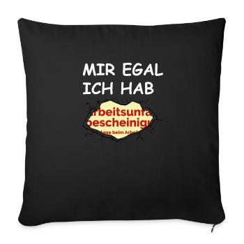 Je m’en fiche, j’ai l’AU - Housse de coussin décorative 45 x 45 cm - noir - Devant