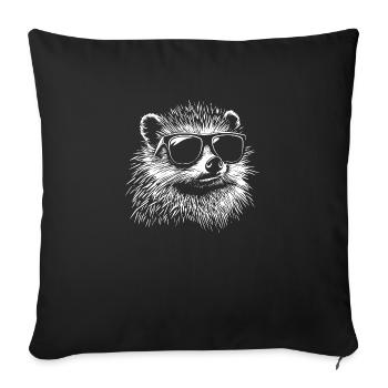 Hedgehog Sunglasses - Sofa pillowcase 17,3'' x 17,3'' (45 x 45 cm) - black - Front