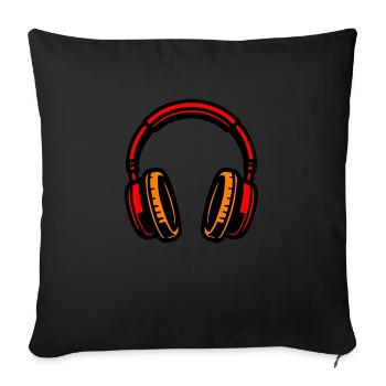 Headphone icon music - Sofa pillowcase 17,3'' x 17,3'' (45 x 45 cm) - black - Front