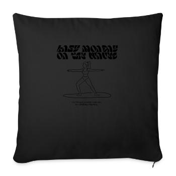 Lazy Monday on the wave / surfer - Sofa pillowcase 17,3'' x 17,3'' (45 x 45 cm) - black - Front
