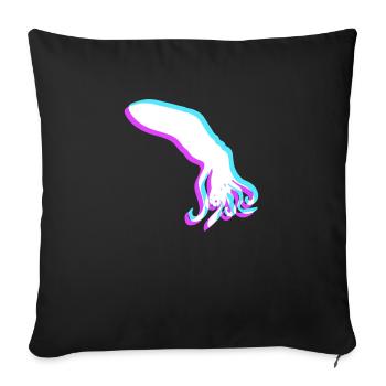 Octopus 3D Illusion Design Cool Blue Red Cyan Pink - Sofa pillowcase 17,3'' x 17,3'' (45 x 45 cm) - black - Front