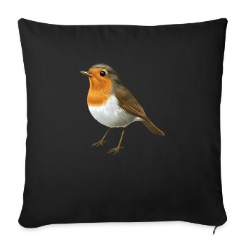 Little Robin - Sofa pillowcase 17,3'' x 17,3'' (45 x 45 cm) - black - Front