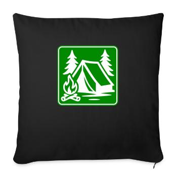 Camping Tent Icon - Sofa pillowcase 17,3'' x 17,3'' (45 x 45 cm) - black - Front