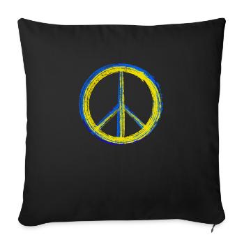 Paix pour l’Ukraine - Housse de coussin décorative 45 x 45 cm - noir - Devant