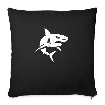 Nasty, bad-tempered shark - Sofa pillowcase 17,3'' x 17,3'' (45 x 45 cm) - black - Front