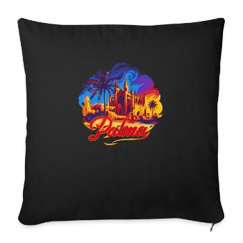 Palma Capital Mallorca Silhouette Cadeau - Housse de coussin décorative 45 x 45 cm - noir - Devant