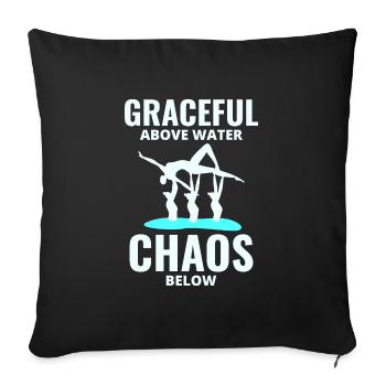 Anmutiges Chaos Synchronschwimm-Teamschwimmer - Sofakissenbezug 45 x 45 cm - Schwarz - Vorne
