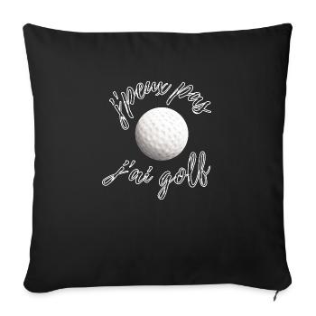 Balle de Golf J'ai GOLF - Housse de coussin décorative 45 x 45 cm - noir - Devant