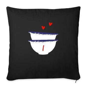 Letter I Breton bowls - Sofa pillowcase 17,3'' x 17,3'' (45 x 45 cm) - black - Front