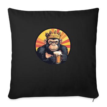 Monkey Beer - Sofa pillowcase 17,3'' x 17,3'' (45 x 45 cm) - black - Front