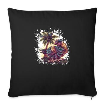 Truthan Insel Palme - Sofakissenbezug 45 x 45 cm - Schwarz - Vorne