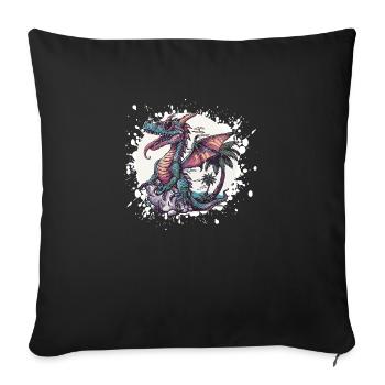 Vacances d’été du Dragon - Housse de coussin décorative 45 x 45 cm - noir - Devant