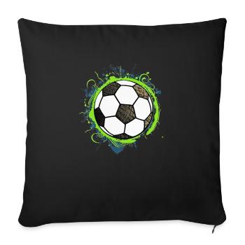 Football Design 01 - Sofa pillowcase 17,3'' x 17,3'' (45 x 45 cm) - black - Front