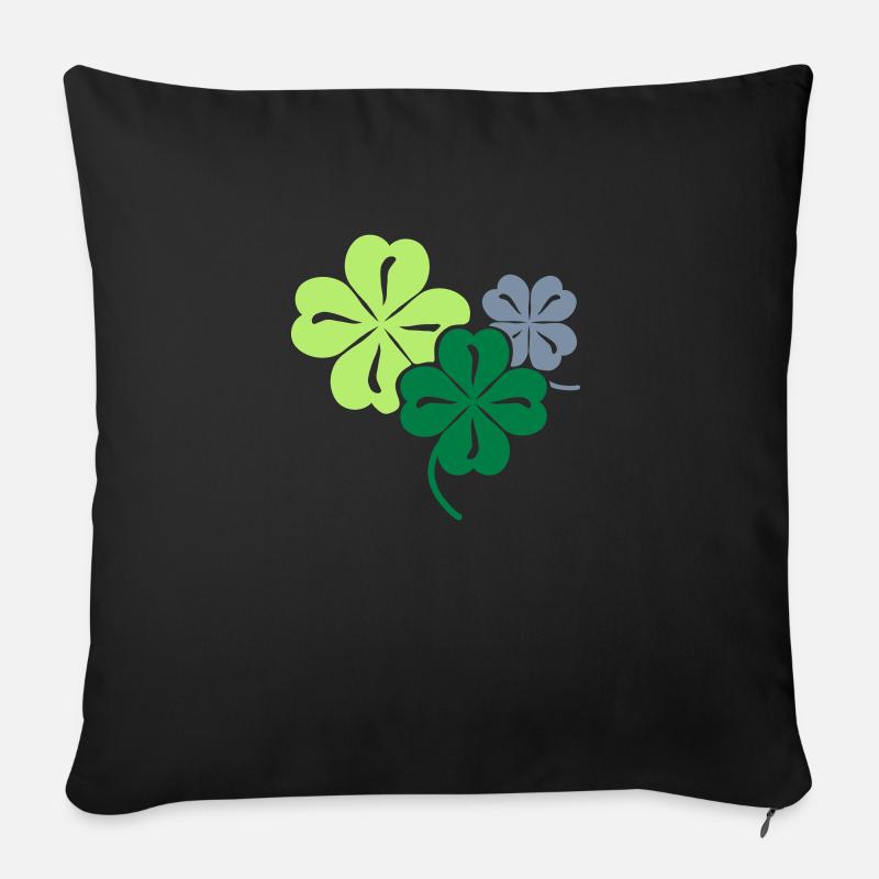 trèfle - Housse de coussin décorative 45 x 45 cm - noir