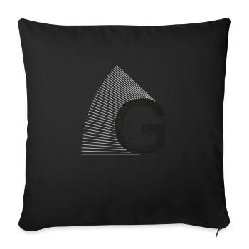 strahlen_typo_G - Sofakissenbezug 45 x 45 cm - Schwarz - Vorne