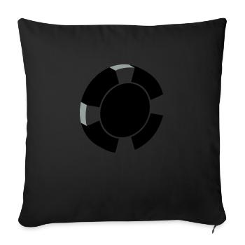 Poker Poker-Chip - Sofakissenbezug 45 x 45 cm - Schwarz - Vorne