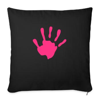 Hand - Hände - Handabdruck - Sofakissenbezug 45 x 45 cm - Schwarz - Vorne