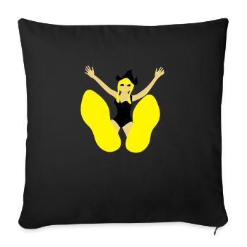 Pin up with big feet - Sofa pillowcase 17,3'' x 17,3'' (45 x 45 cm) - black - Front