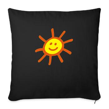 Sonne - Sofakissenbezug 45 x 45 cm - Schwarz - Vorne