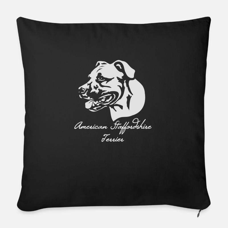American Staffordshire Terrier Hündin Text - Sofakissenbezug 45 x 45 cm - Schwarz