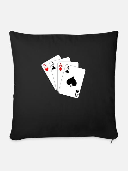Karten - Sofakissenbezug 45 x 45 cm - Schwarz