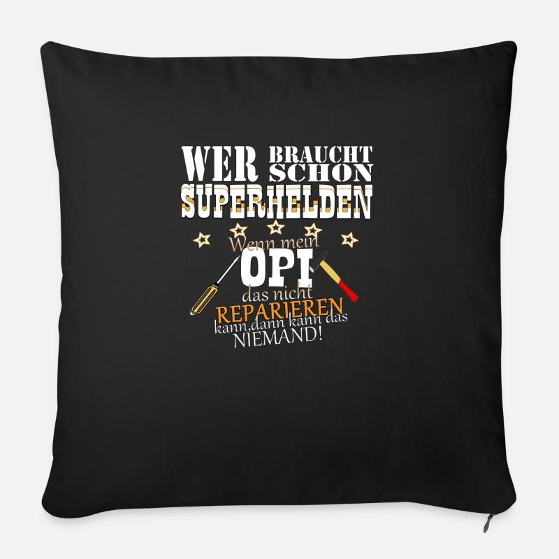 Opi Superheld - Sofakissenbezug 45 x 45 cm - Schwarz
