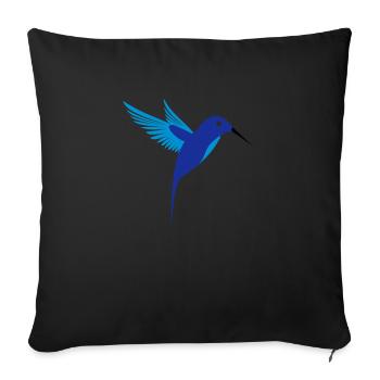 HUMMINGBIRD T SHIRT - Sofa pillowcase 17,3'' x 17,3'' (45 x 45 cm) - black - Front