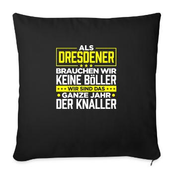 DRESDENER - Böller - Sofakissenbezug 45 x 45 cm - Schwarz - Vorne