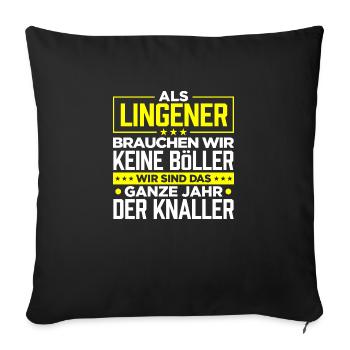 LINGENER - Böller - Sofakissenbezug 45 x 45 cm - Schwarz - Vorne