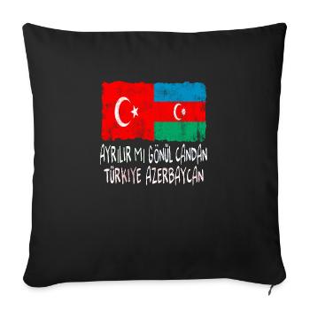 Türkiye Azerbaycan - Sofa pillowcase 17,3'' x 17,3'' (45 x 45 cm) - black - Front