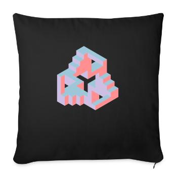 Impossible Figures 77B - Sofa pillowcase 17,3'' x 17,3'' (45 x 45 cm) - black - Front